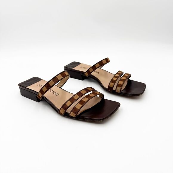 Louis Vuitton LV Damier Flats Checkered Sandals EU 38.5 US 8.5 - Picture 2 of 14